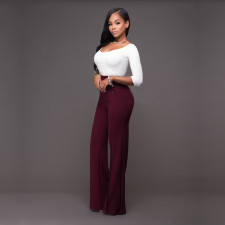 Solid Double Breasted High Waist Pants SH-2006-0