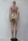 Print Halter Backless Club Dress YS-8802