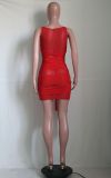 Sexy Sleeveless Mesh See Through Bandage Club Dress YS-8801