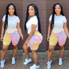 Casual Drawstring T Shirt And Shorts 2 Piece Sets HMS-5477