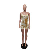 Pre Order: About 7 work days shipping Fashion Backless Tie-dye Print Rompers YUEM-1617