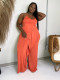 Solid Ruffled Halter One Piece Jumpsuit OLYF-6067