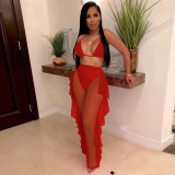 Sexy Solid Color Mesh Pants Suit TE-4250