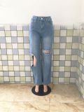 Plus Size Denim Ripped Hole Loose Jeans LX-5508