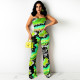 Sexy Printed Tube Top And Pants Two Piece Sets TE-4307
