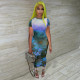 Sexy Printed Mesh See Through Long Club Dress TE-4308