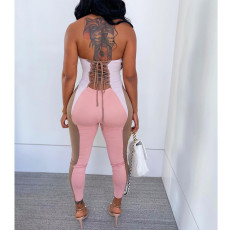 Sexy Printed Off Shoulder Bandage Tube Jumpsuit BN-9290