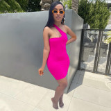 Sexy Solid Off Shoulder Irregular Bodycon Dress SFY-2126