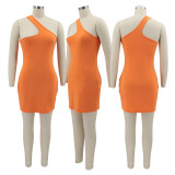 Sexy Solid Off Shoulder Irregular Bodycon Dress SFY-2126