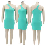 Sexy Solid Off Shoulder Irregular Bodycon Dress SFY-2126