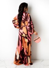 Sexy Printed 3/4 Sleeve Wide Leg Pants 2 Piece Suits ZDF-31139