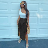 Sexy Mid- Waist Hollow Out Midi Skirt LSD-81018