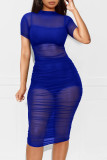 Sexy Mesh See Through Ruched Club Dress With Underwear MZ-2641