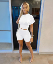 Casual Solid Short Sleeve Two Piece Shorts Set MZ-2629