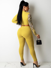 Leopard Print Long Sleeve Casual 2 Piece Pants Set BGN-195