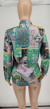 Casual Loose Printed Long Sleeve Blouse WSYF-5902