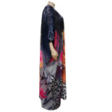 Plus Size Casual Printed Loose Maxi Dress NNWF-7297