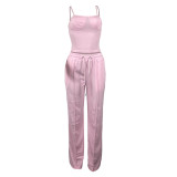 Solid Cami Top And Pants Two Piece Sets CHY-1345