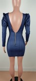 Sexy Puff Sleeve Slim Mini Dress BN-9299