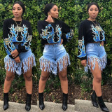 Casual Printed Long Sleeve O Neck Sweatshirt Top GLF-10046