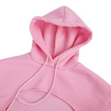 Solid Cropped Hoodie+Tank Top+Pants 3 Piece Sets CH-8193