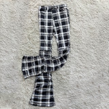 Casual Plaid Flared Stacked Pants YH-5243