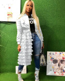 Casual Mesh Patchwork Full Sleeve Zipper Jacket Coat OMY-50072