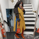 Casual Double-Breasted Belted Trench Coat GLF-10057
