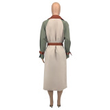 Casual Double-Breasted Belted Trench Coat GLF-10057