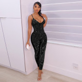 Sexy Hot Drilling Mesh See Through Sling Jumpsuit SH-390219