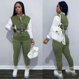 Casual Baseball Jacket And Pants 2 Piece Sets FSL-F176