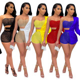 Sexy Slim Hot Rhinestone Short Three Piece Set NY-2105