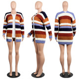 Knitted Striped Full Sleeve Saweater Cardigan FSXF-F331