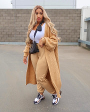 Fashion Casual Loose Cardigan Long Sweater Coat ZSD-Z083