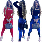 Sexy Printed Long Sleeve Two Piece Sets OMY-80077