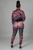 Casual Printed Zipper Jacket And Pants 2 Piece Sets XMY-9337