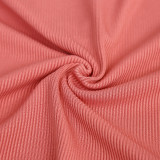 Solid Long Sleeve Zipper Crop Top JZHF-8007