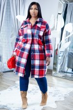 Classic Plaid Print Full Sleeve Long Coat XYF-9121