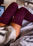 Solid color Knitted stockings XQDF-530