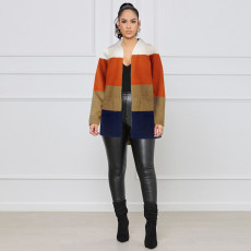 Knitted Striped Long Sleeve Sweatwer Cardigan FSXF-F332