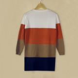 Knitted Striped Long Sleeve Sweatwer Cardigan FSXF-F332