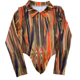 Casual Printed Blouse Top And Pants 2 Piece Sets MDF-5279