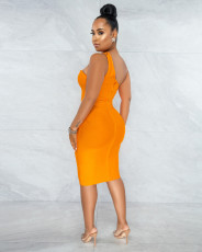 Sexy Patchwork Off Shoulder Bodycon Dress BS-1302