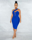 Sexy Patchwork Off Shoulder Bodycon Dress BS-1302