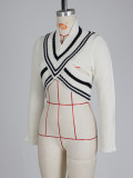 Sexy Knitted V Neck Long Sleeve Hollow Sweater Top ZSD-0202