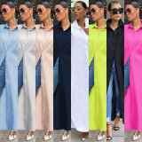 Solid Full Sleeve Casual Long Shirt GLF-10077