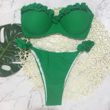 Sexy Pleated Bandeau Bikini Two Piece Sets CASF-8753