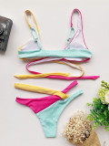 Contrast Color Bandage Bikini Two Piece Sets CASF-6124