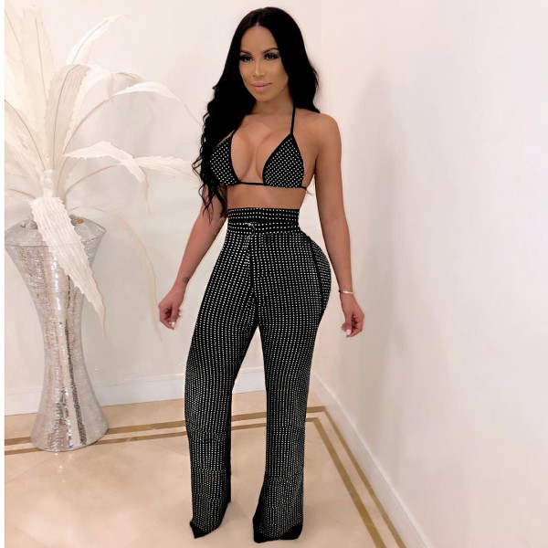 Sexy Halter Bra Top And Pants Two Piece Sets LSD-82010