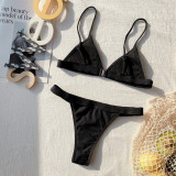 Sexy Solid Color Swimsuit Two Piece Sets CSYZ-B225